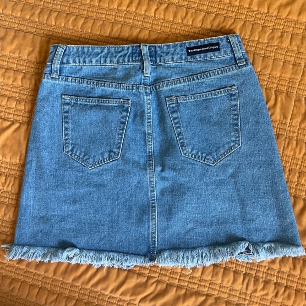 JOHNNY WAS Style Skirt UMGEE Colorful Embroidered Floral Denim Boho Size Large - Picture 5 of 9